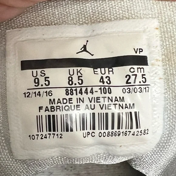 Nike Air Jordan B.Fly Pure Platinum Basketball Shoes Size 9.5 - Picture 7 of 7